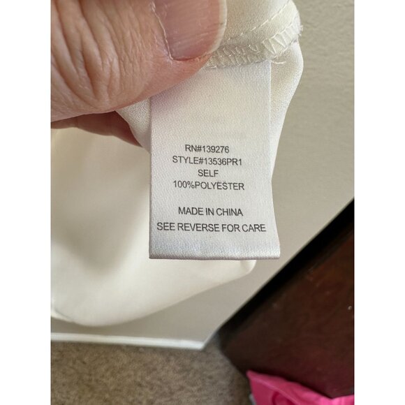 Daniel Rainn Womens Off-White Blouse Medium‎ short sleeve polyester v-neck - Picture 4 of 7